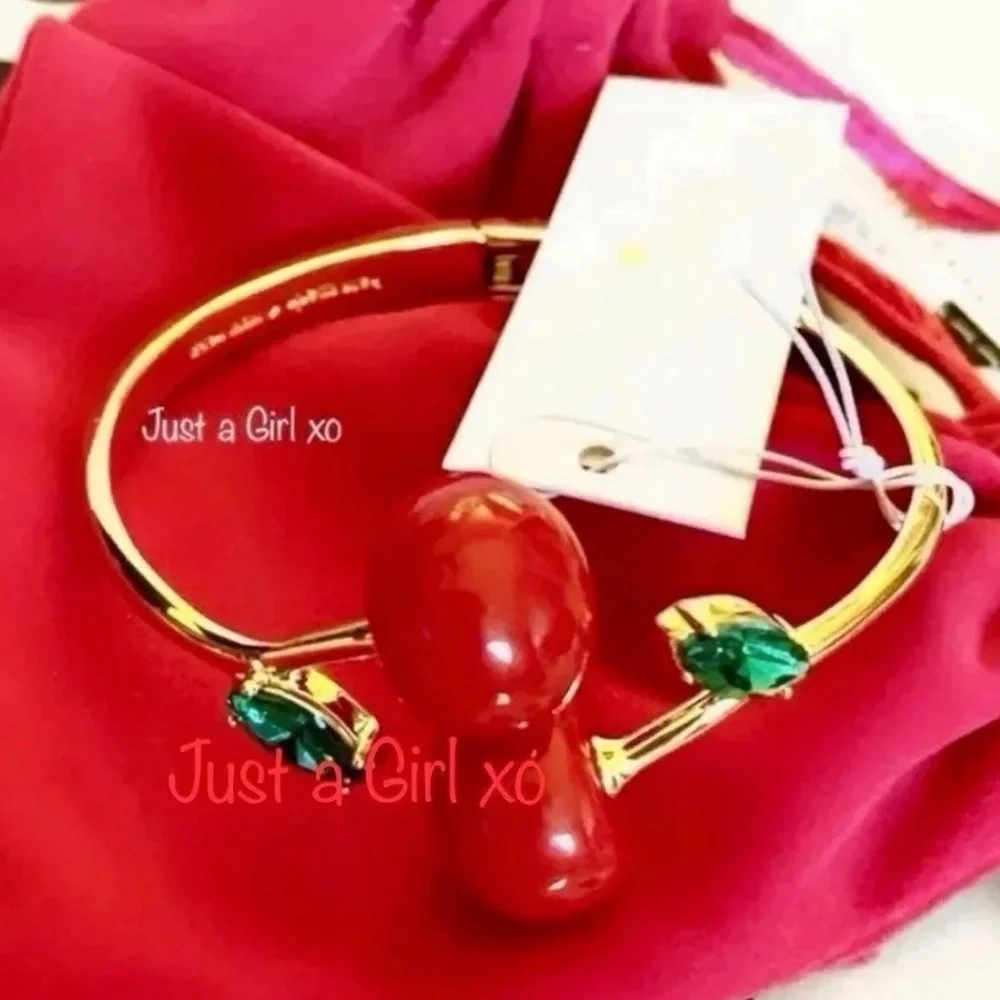 $78 Kate Spade Ma Cherie Cherry Hinged Bracelet - Picture 3 of 7